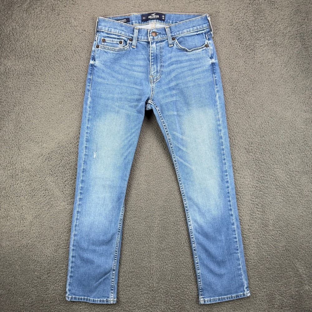 Hollister Epic Flex Slim Straight Jeans Mens 26x30 Blue Medium Wash Denim